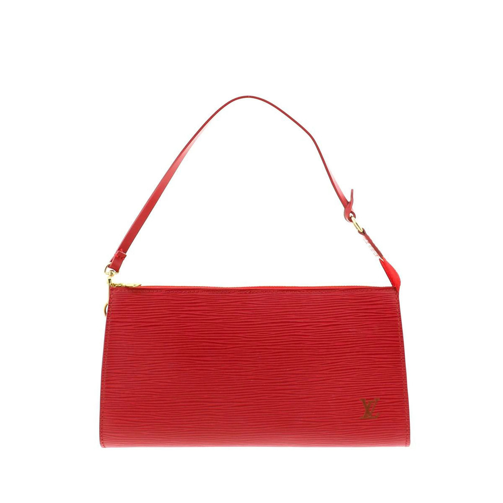LOUIS VUITTON Pochette Accessoires Bag Shoulder Clutch Epi Castilian Red